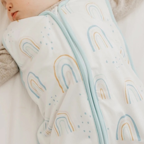 New 0-6M Copper Pearl gender neutral blue rainbow baby sleep sack - Picture 4 of 6
